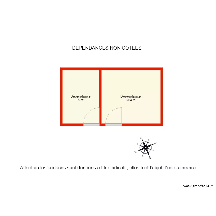 BI1731 DEPENDANCES NON COTEES. Plan de 