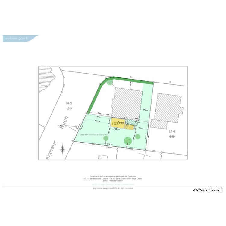 Plan de masse cadastre. Plan de 0 pièce et 0 m2