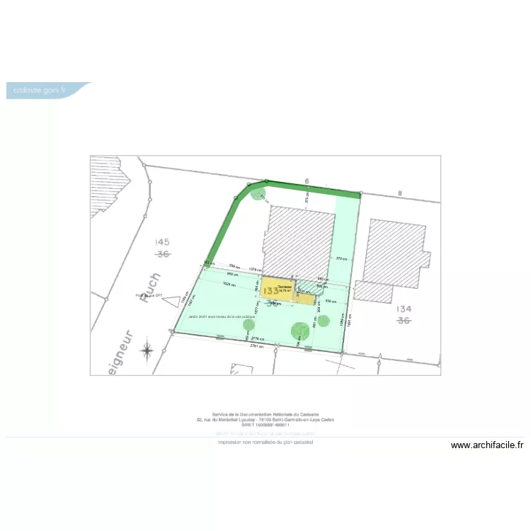 Plan de masse cadastre. Plan de 