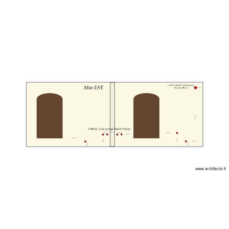 Mur est 2 fenêtres position prises. Plan de 0 pièce et 0 m2