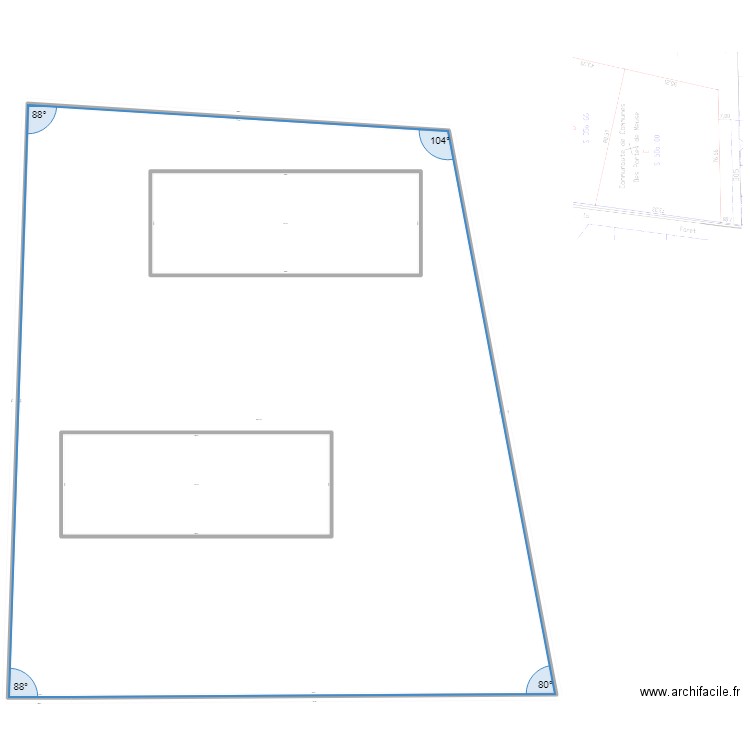 terrain maison 2. Plan de 3 pièces et 1694 m2