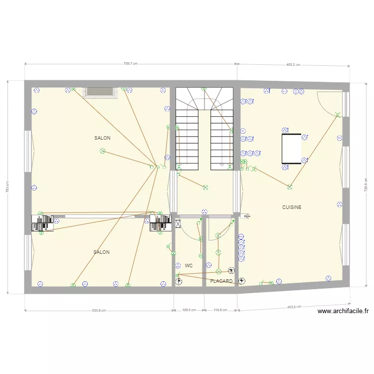 1er &eacute;tage sans exterieur electricit&eacute;. Plan de 