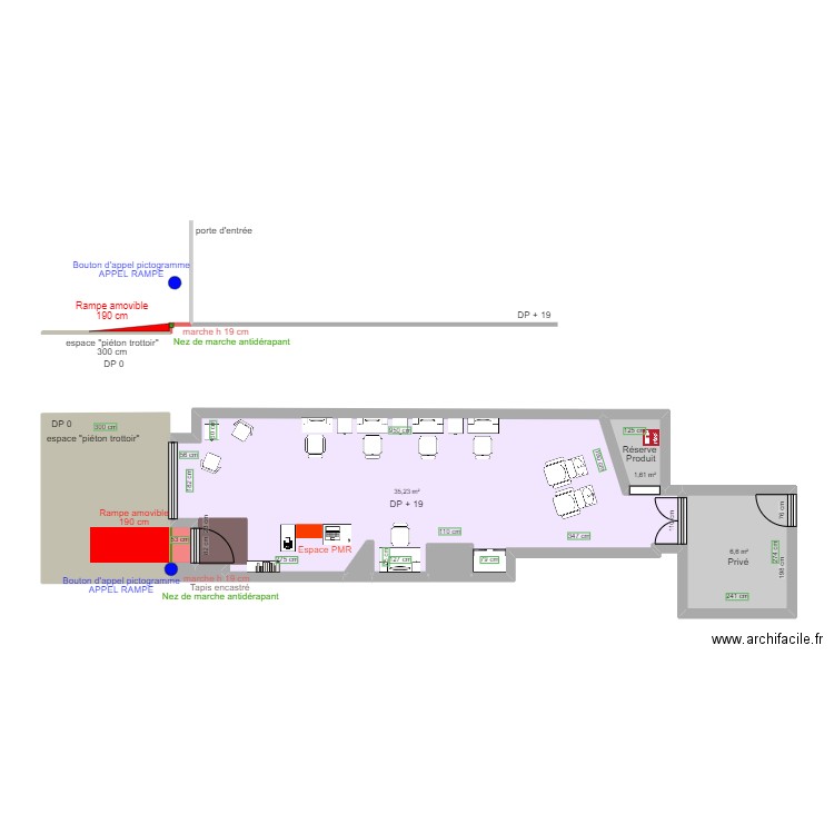 AYANA APRES TRAVAUX. Plan de 8 pièces et 59 m2