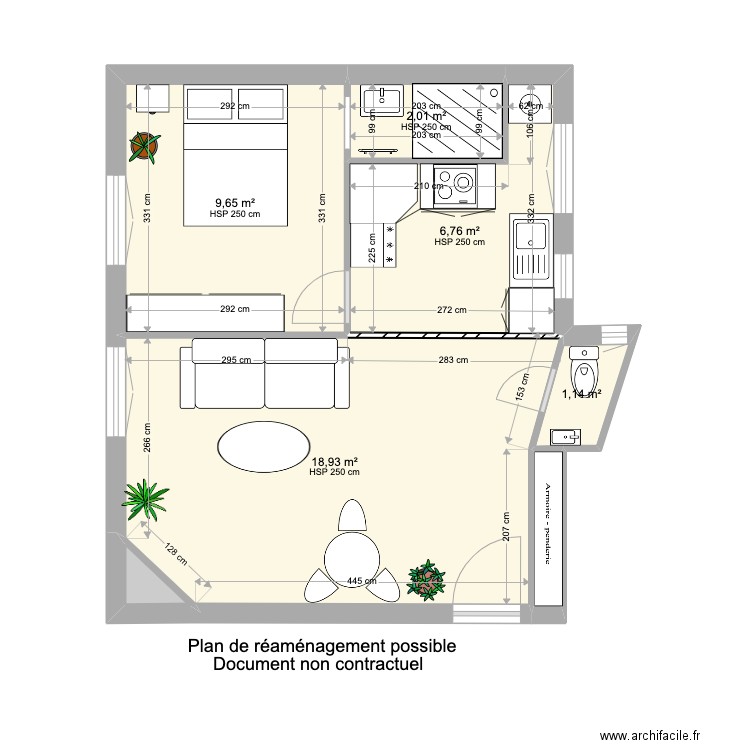 260 FSM POUGET REAMANEGEMENT POSSIBLE 3. Plan de 7 pièces et 40 m2