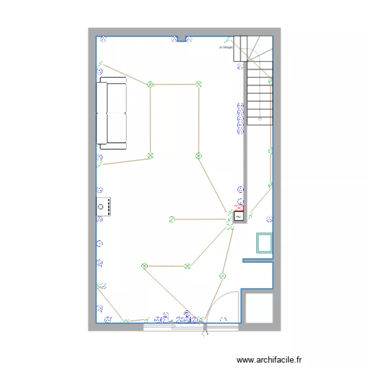 RDC Trois Bornes Electricite. Plan de 