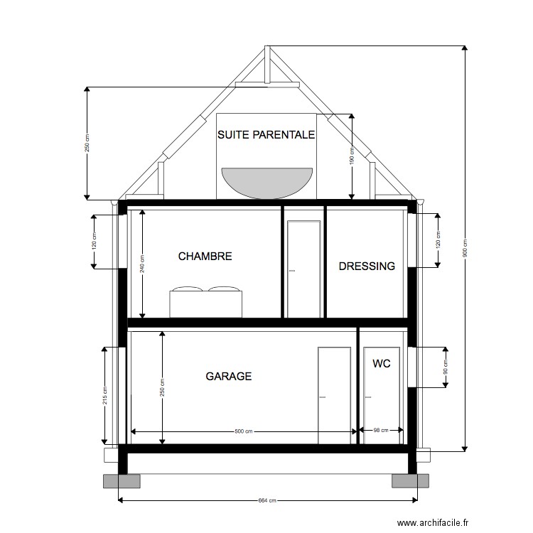 PLAN COUPE FERTE. Plan de 0 pièce et 0 m2