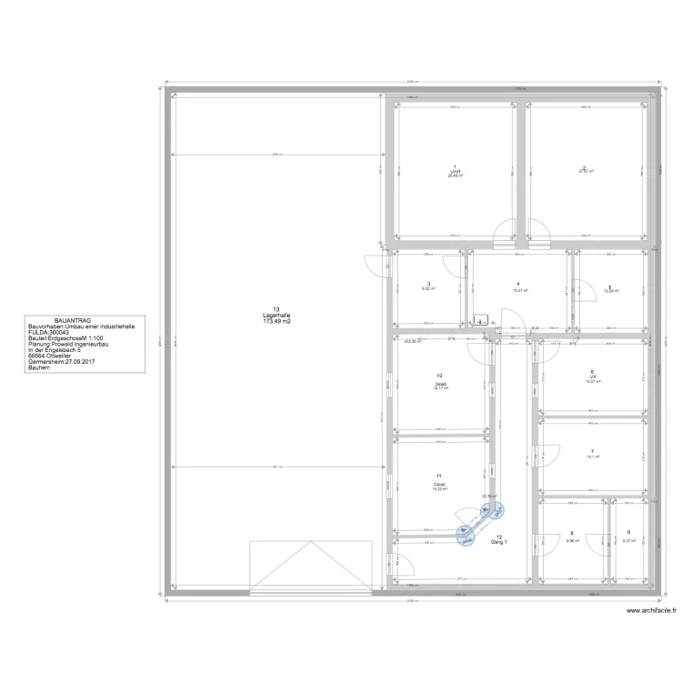 fulda hall coupe 1. Plan de 