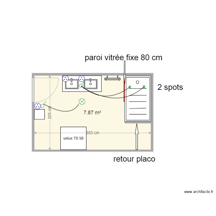 salle de bain. Plan de 0 pièce et 0 m2