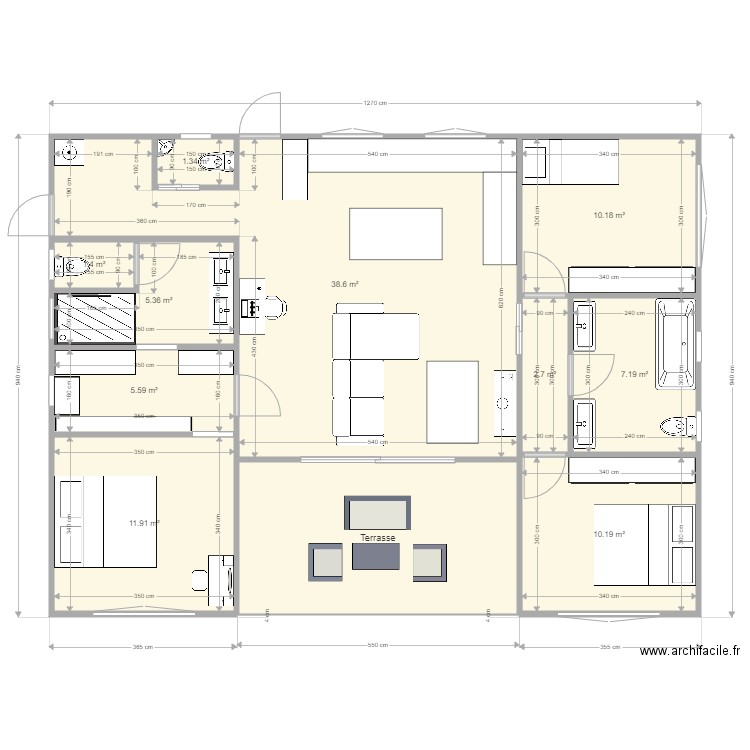 PLAN MAISON 2 AMENAGEMENT. Plan de 0 pièce et 0 m2