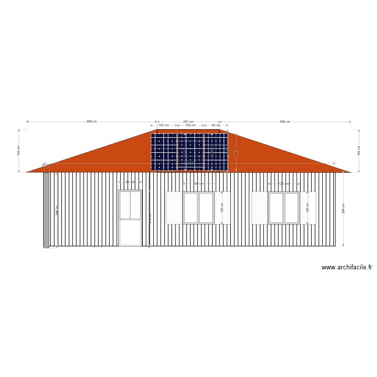 façade est 2. Plan de 0 pièce et 0 m2