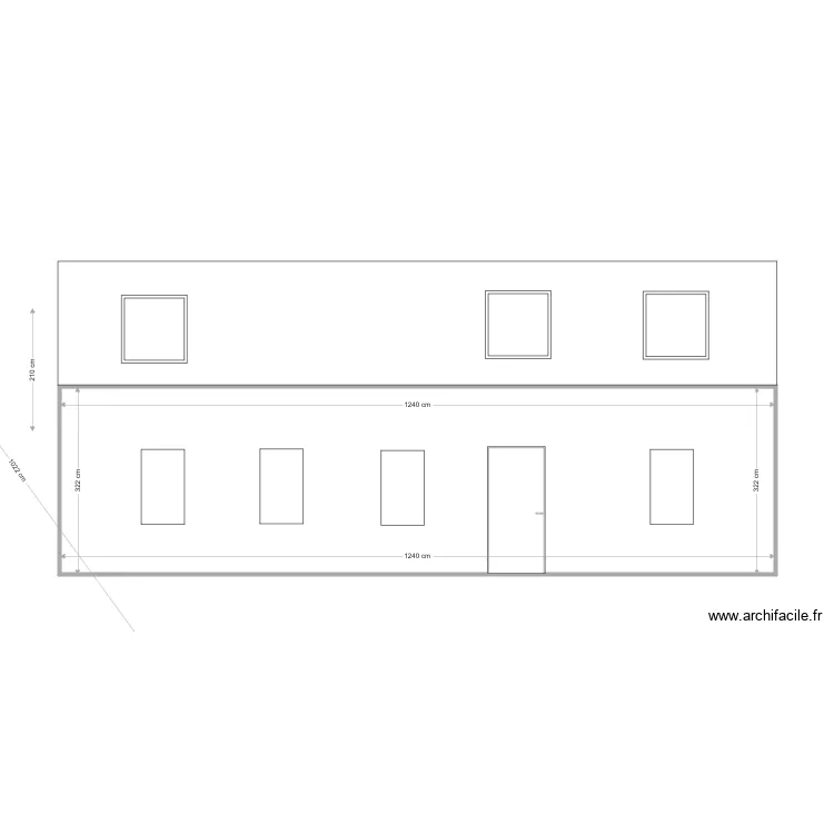 Facade sud JK 3 fenetres. Plan de Facade sud JK 3 fenetres. Plan de