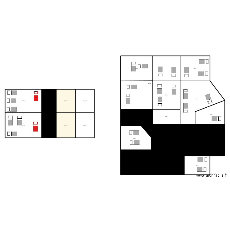 Plan de table 1. Plan de 17 pièces et 596 m2