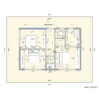 Chambres 6 x 9 mètres étage simulation côté ouest situé au rez collé à partie séjour cuisine escalier à ajouter