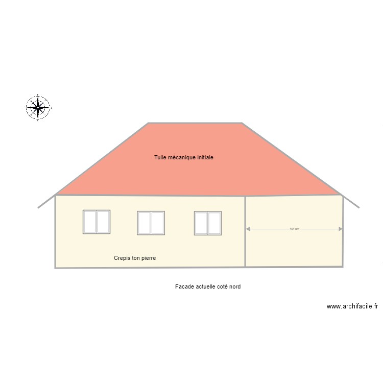 Nouvelle Facade cote nord. Plan de 0 pièce et 0 m2