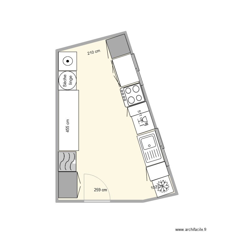 SALVA CUNYAT. Plan de 1 pièce et 14 m2