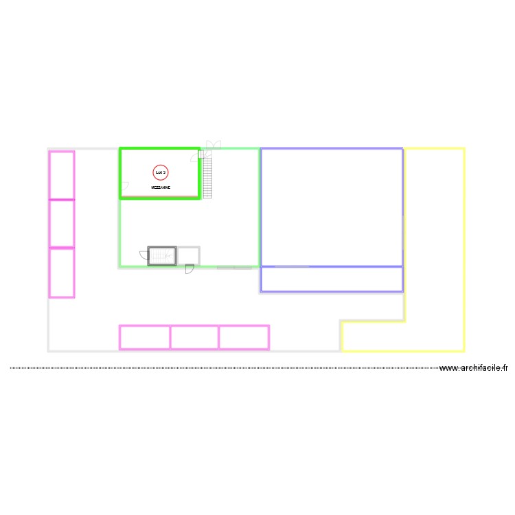 mezzanne rdc. Plan de 16 pièces et 870 m2