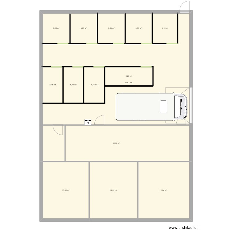 LAVAL new. Plan de 14 pièces et 206 m2