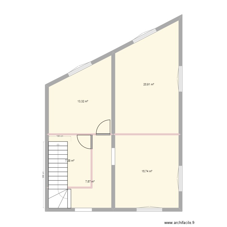 hezil. Plan de 5 pièces et 65 m2