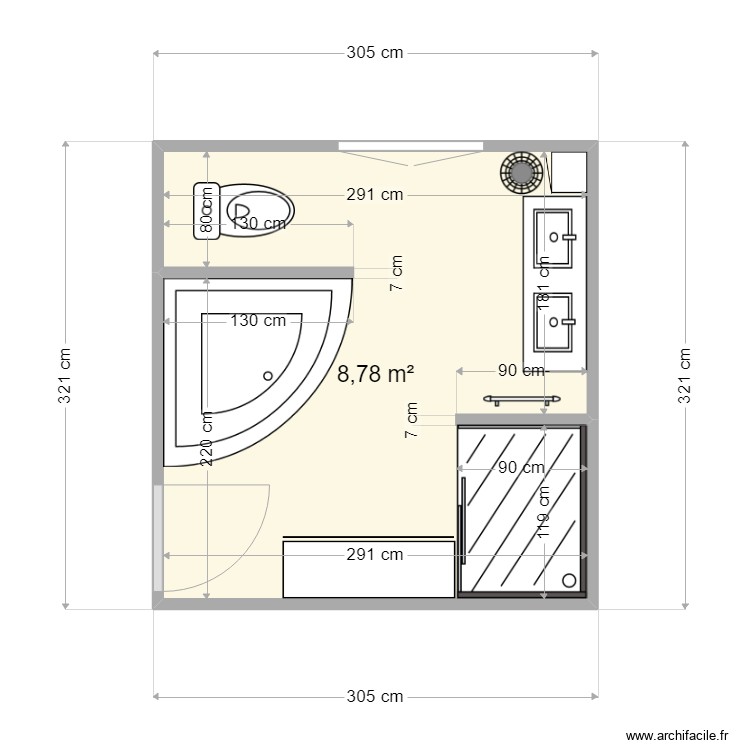sdb. Plan de 0 pièce et 0 m2