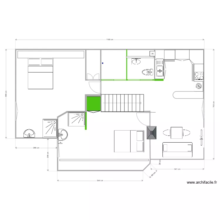 Madeleine 1er etage option 4. Plan de 