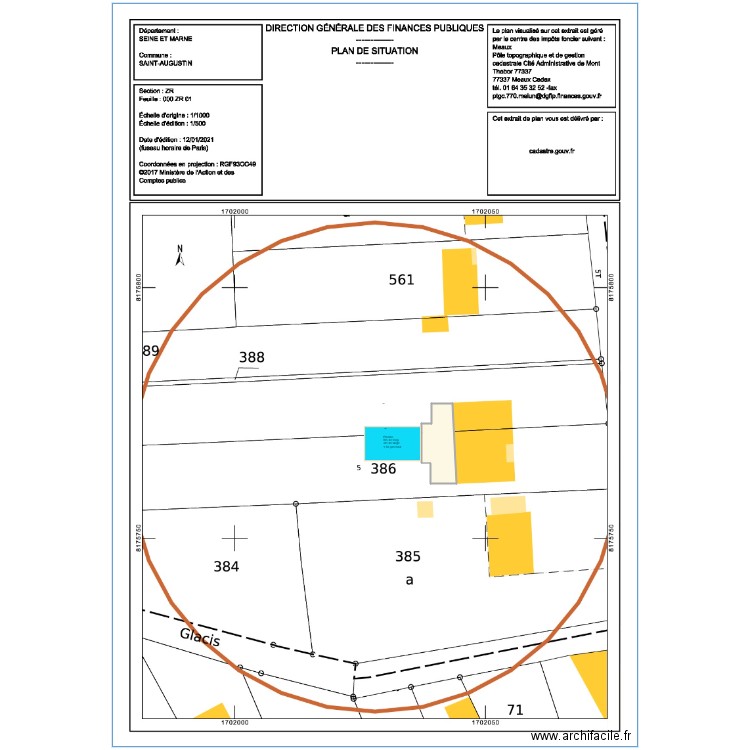 implantation. Plan de 0 pièce et 0 m2