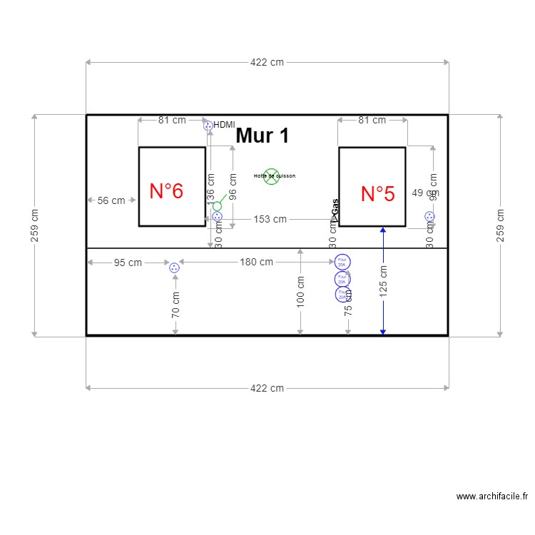 Mur 1PRISE. Plan de 0 pièce et 0 m2