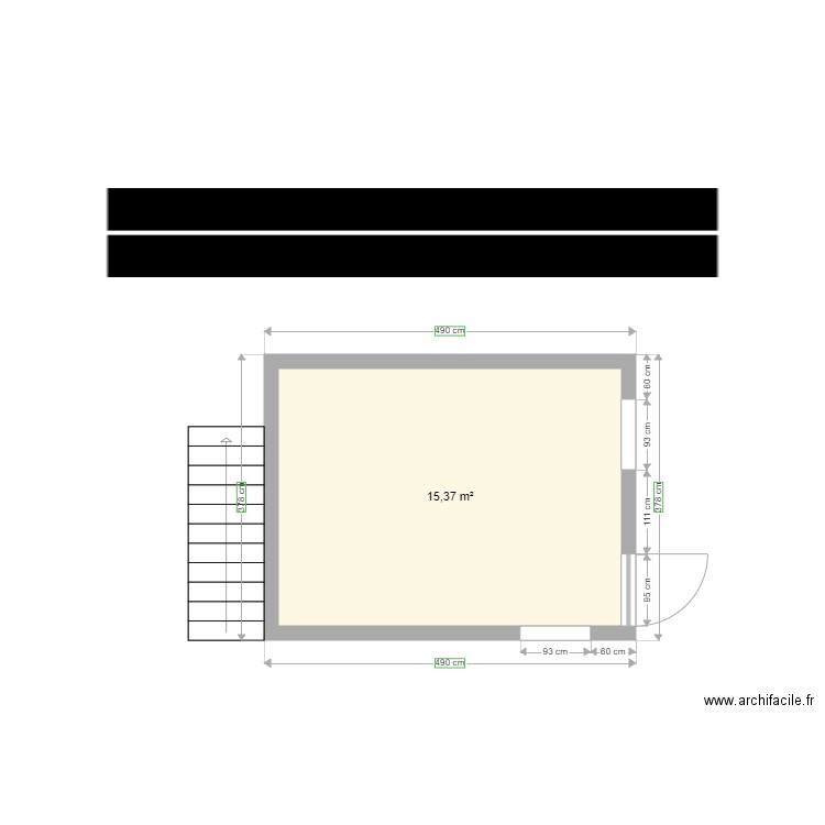 LEMAITRE. Plan de 1 pièce et 15 m2