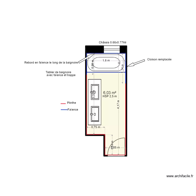 PLAN SALLE DE BAIN. Plan de 