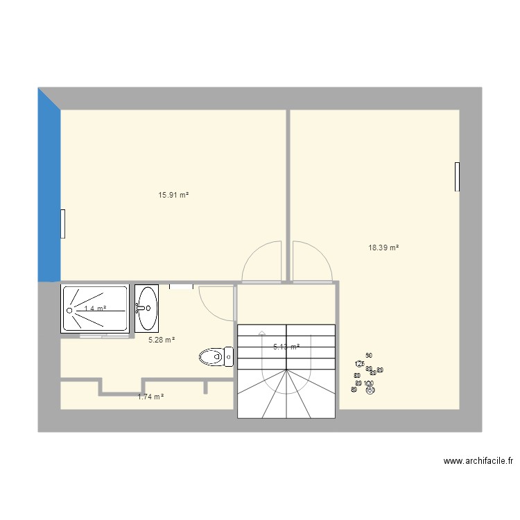 Comble sans garage 7 5 m x 9 m avec avancé. Plan de 0 pièce et 0 m2