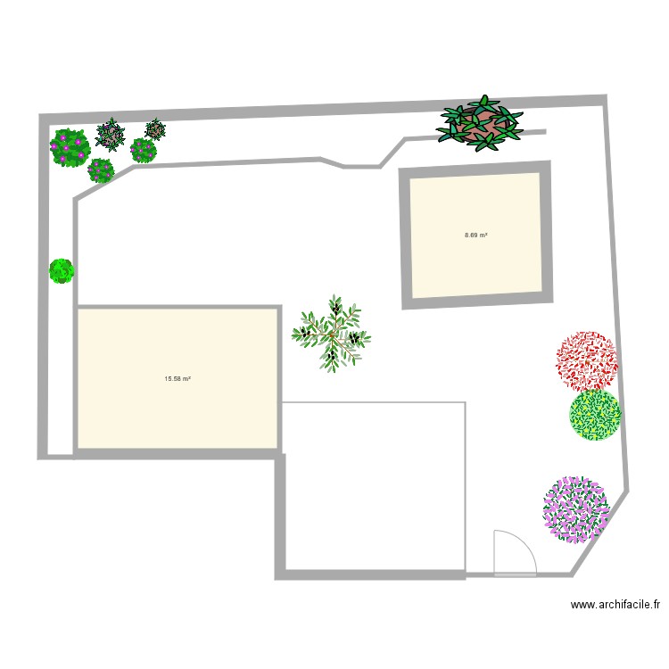 jardin. Plan de 0 pièce et 0 m2