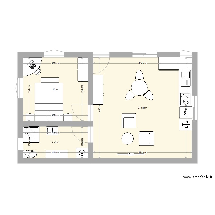 appartement F2 . Plan de 0 pièce et 0 m2