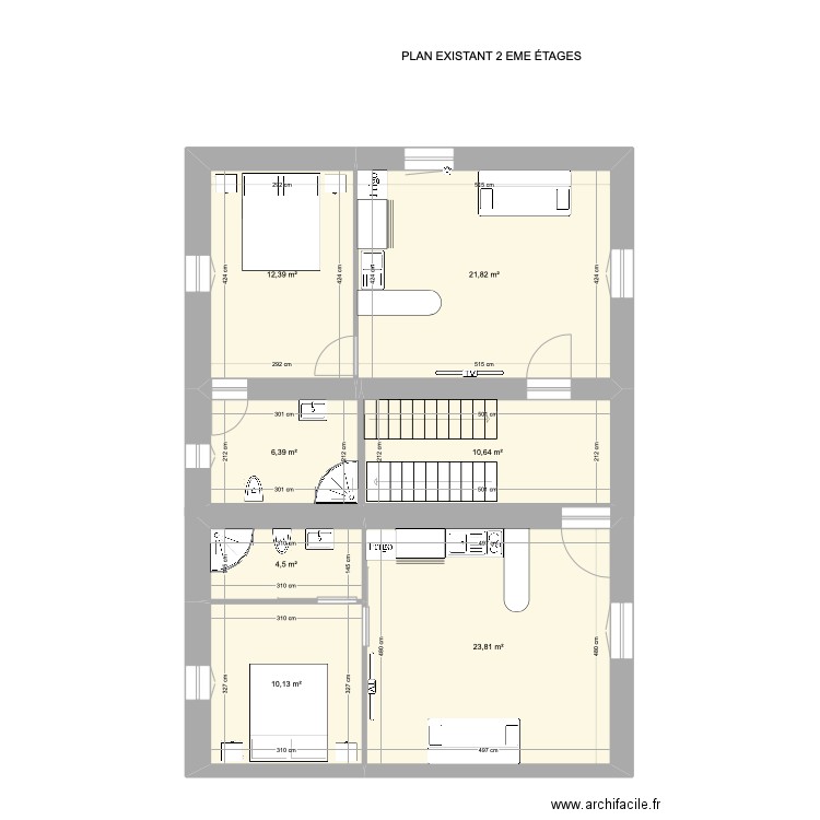 PLAN PROJET 2 EME ÉTAGE JB M RDC . Plan de 7 pièces et 90 m2