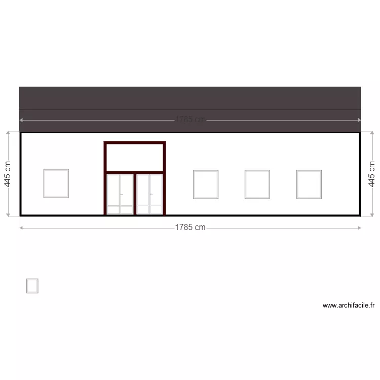 fa&ccedil;ade apr&eacute;s. Plan de 