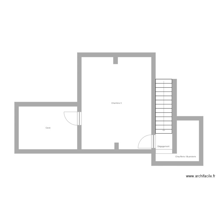 Maison ELENA sous-sol. Plan de 4 pièces et 40 m2