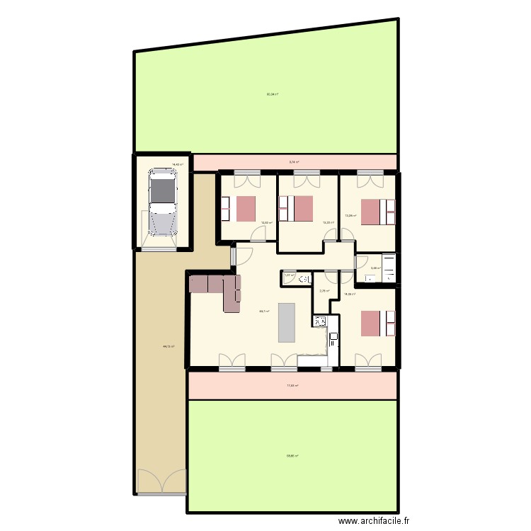 ROBERT PICARDIE . Plan de 15 pièces et 348 m2