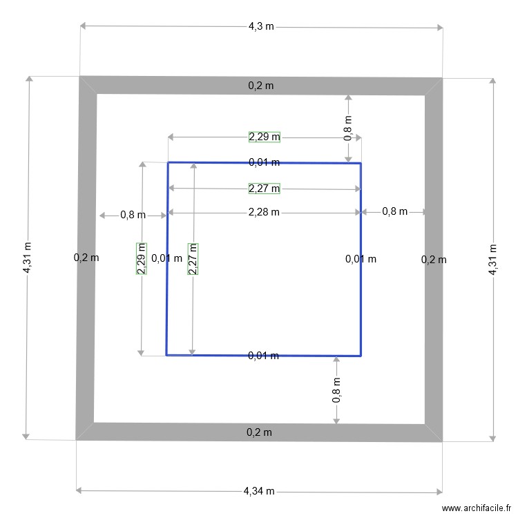 spa2. Plan de 2 pièces et 21 m2