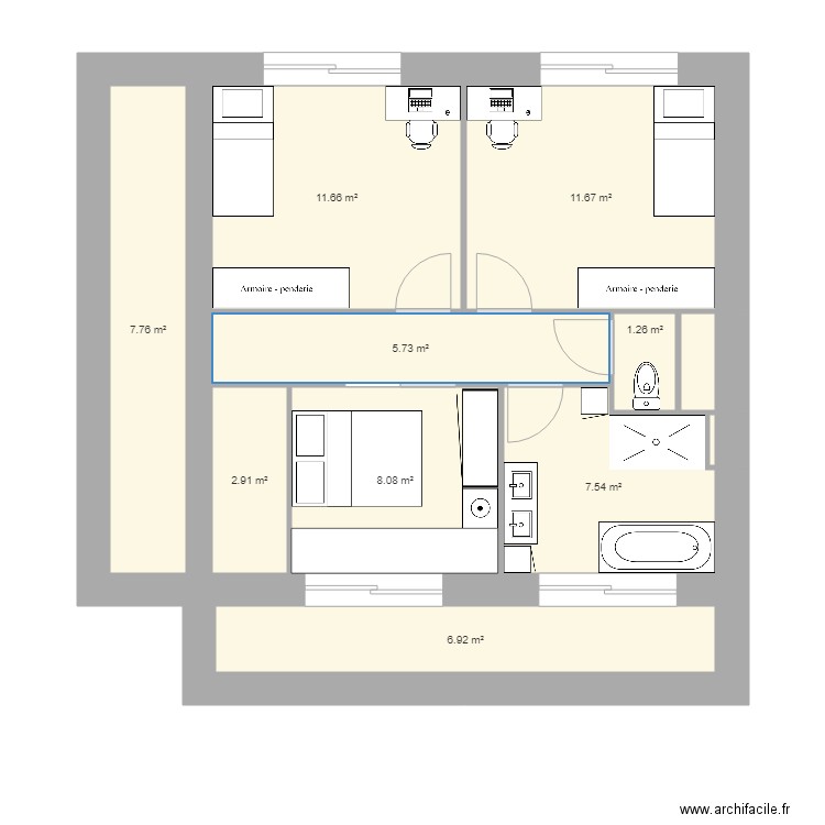 Ma maison cubique ETAGE. Plan de 0 pièce et 0 m2