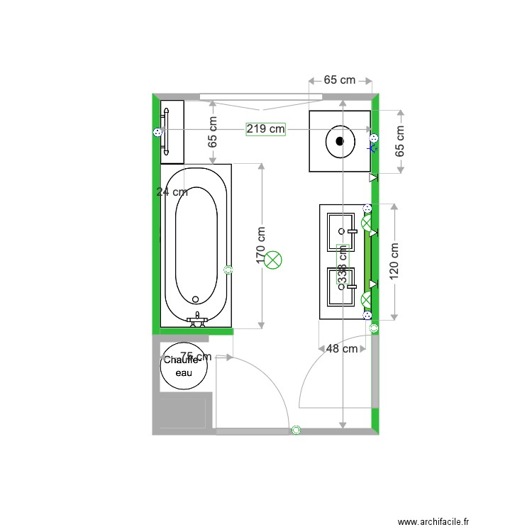 SDB CROUE V3. Plan de 0 pièce et 0 m2