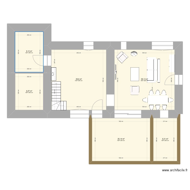 Maison Al v3. Plan de 18 pièces et 172 m2