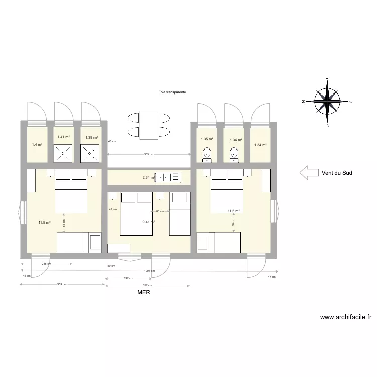 SudSud Maison Chauffeurs 3Chb V1. Plan de 