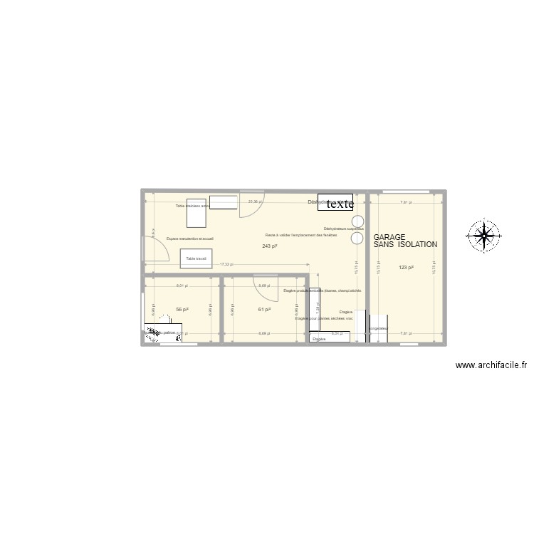 Nouvel espace 2 projet La Cabottine 16 x24+ garage ver tuff. Plan de 0 pièce et 0 m2