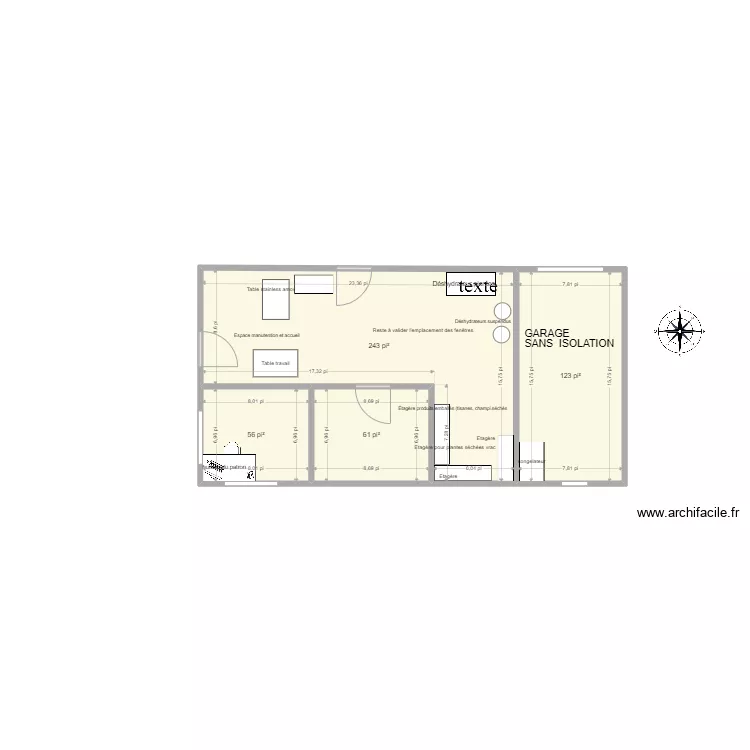 Nouvel espace 2 projet La Cabottine 16 x24+ garage ver tuff. Plan de 