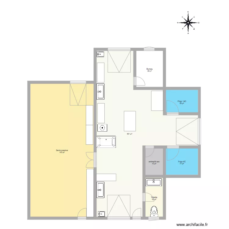 B&acirc;timent agricole. Plan de 