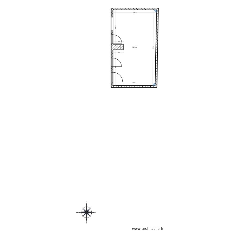 Maison Christiane. Plan de 1 pièce et 39 m2