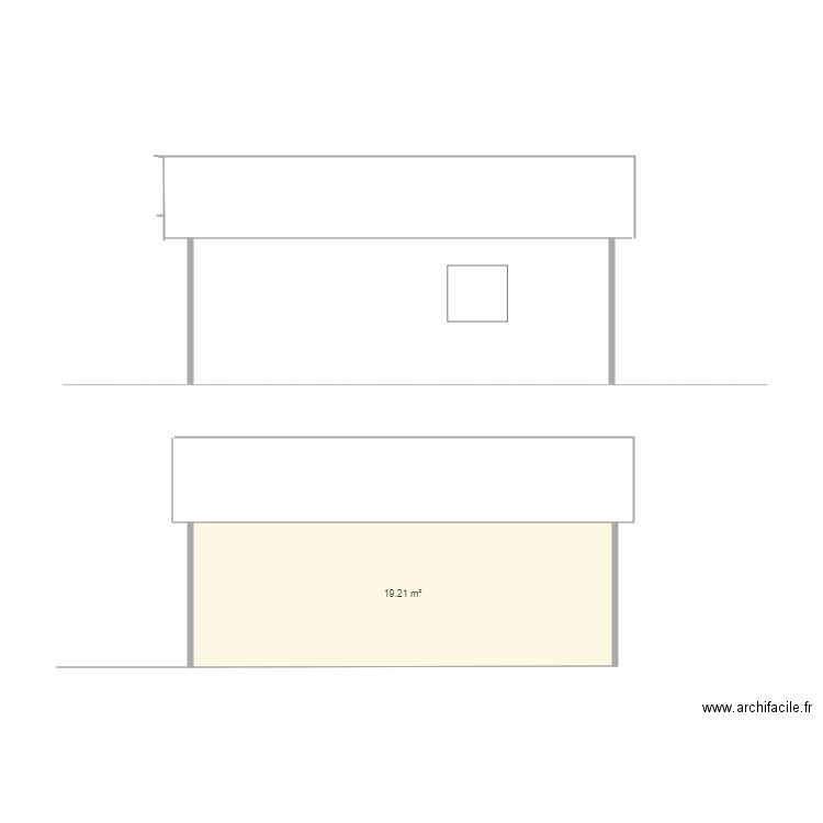 guiguette boule façade nord. Plan de 1 pièce et 19 m2