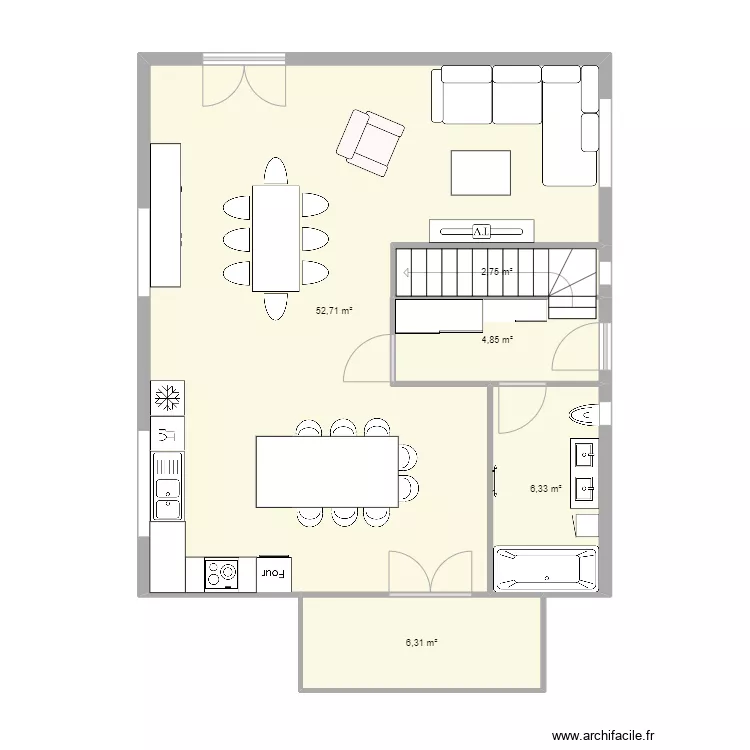 Maison Houssen RDC projet 2. Plan de 
