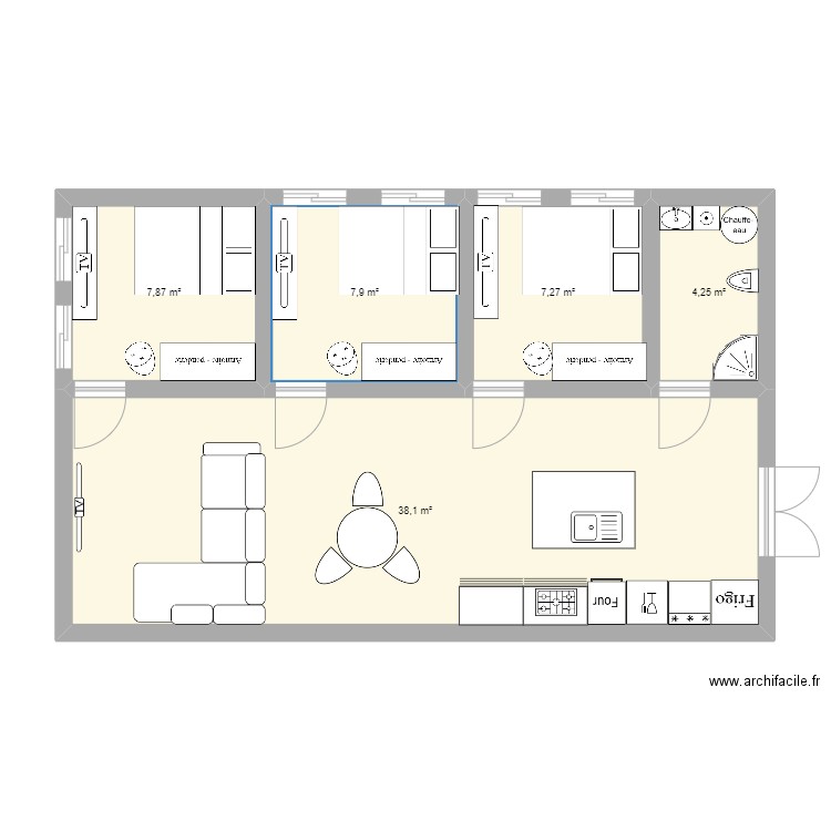 APPART DE YOUSRA ET EDA. Plan de 0 pièce et 0 m2