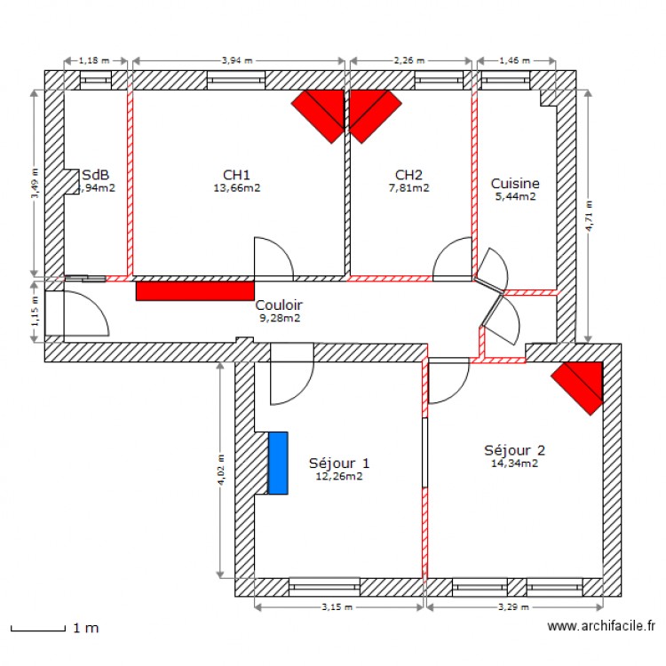 Actuel. Plan de 0 pièce et 0 m2