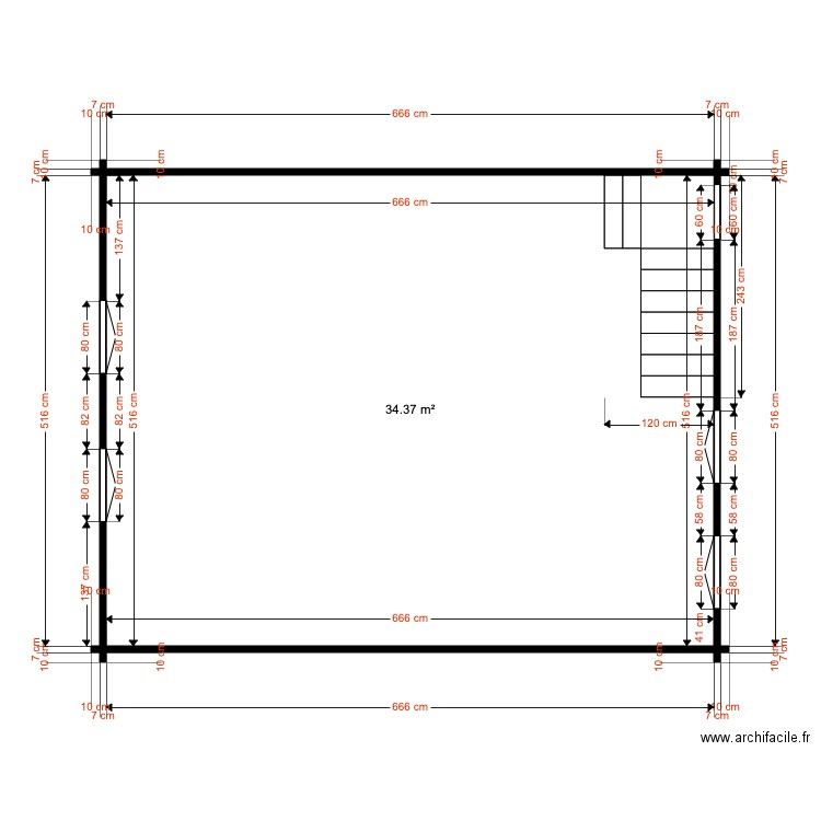 Etage Chalet 34 Devis 4 . Plan de 0 pièce et 0 m2