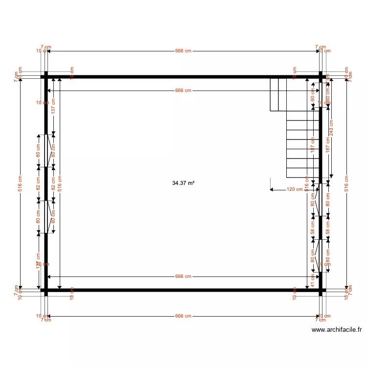 Etage Chalet 34 Devis 4 . Plan de 